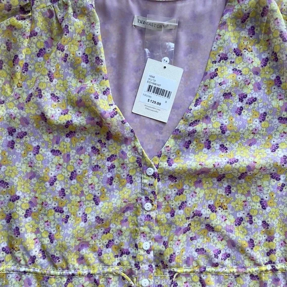 ✨NWT✨ THE EAST ORDER Arlo Floral Short Sleeve Top in Purple Rain Sz S - Picture 11 of 11